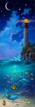 Night Light under sea Oil Paintings